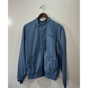 Marine Layer Mens Breeze Stretch Bomber Jacket Size L Blue 1980's Retro Clubcore